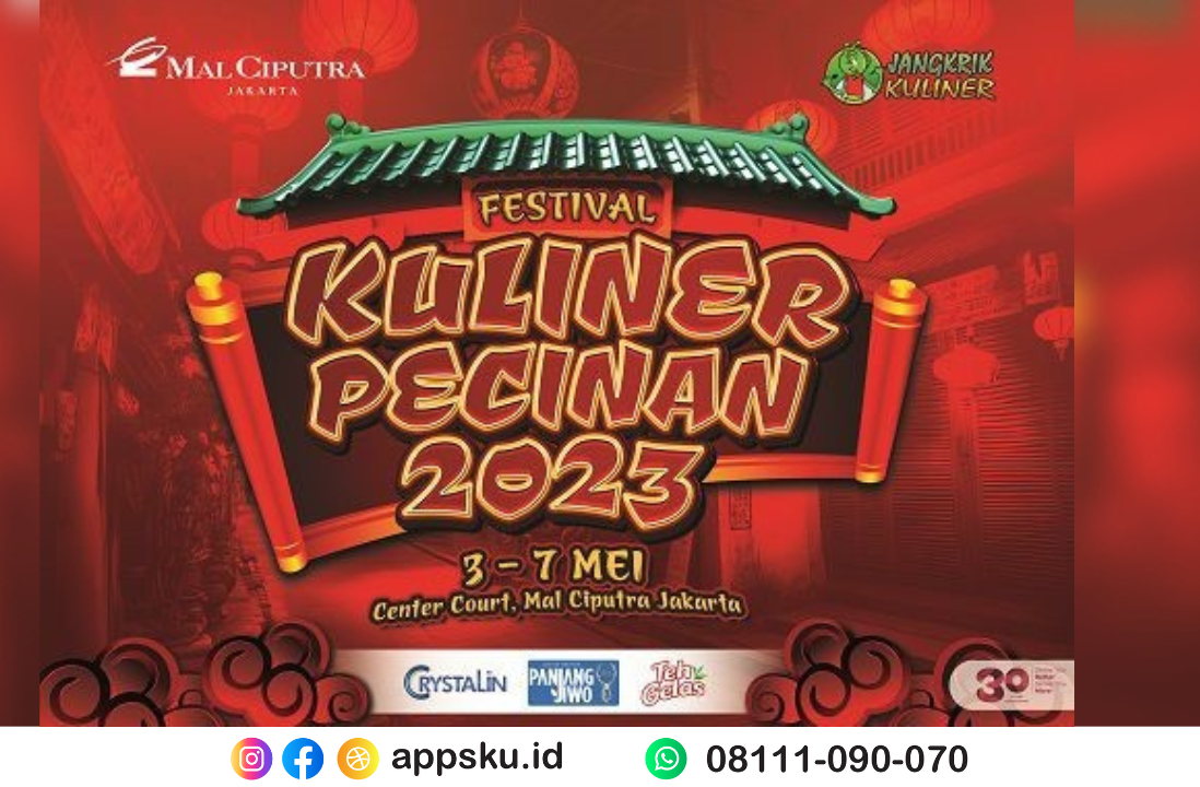 Festival Kuliner Pecinan 2023 di Mal Ciputra Jakarta. Sumber: Instagram @jangkrikkuliner