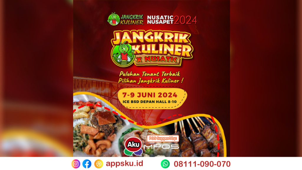 Wisata Kuliner ICE BSD Jangkrik Kuliner X Nusatic Menggunakan Sistem POS Kasir AKU MPOS. Sumber: Dokumentasi Pribadi