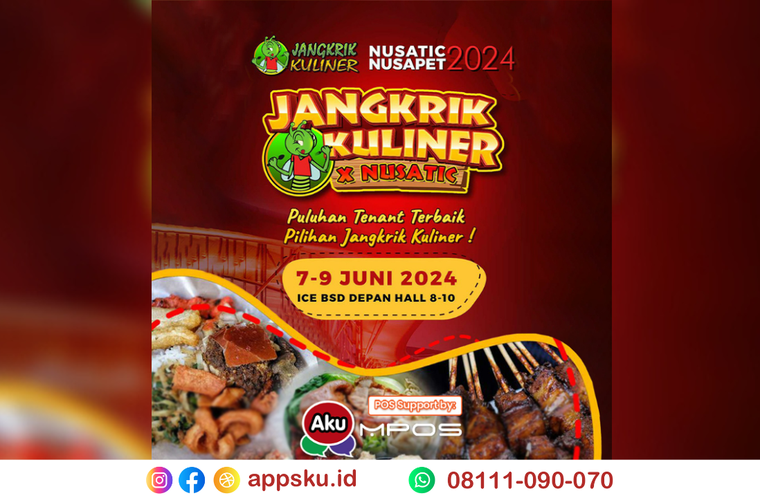 Wisata Kuliner ICE BSD Jangkrik Kuliner X Nusatic Menggunakan Sistem POS Kasir AKU MPOS. Sumber: Dokumentasi Pribadi