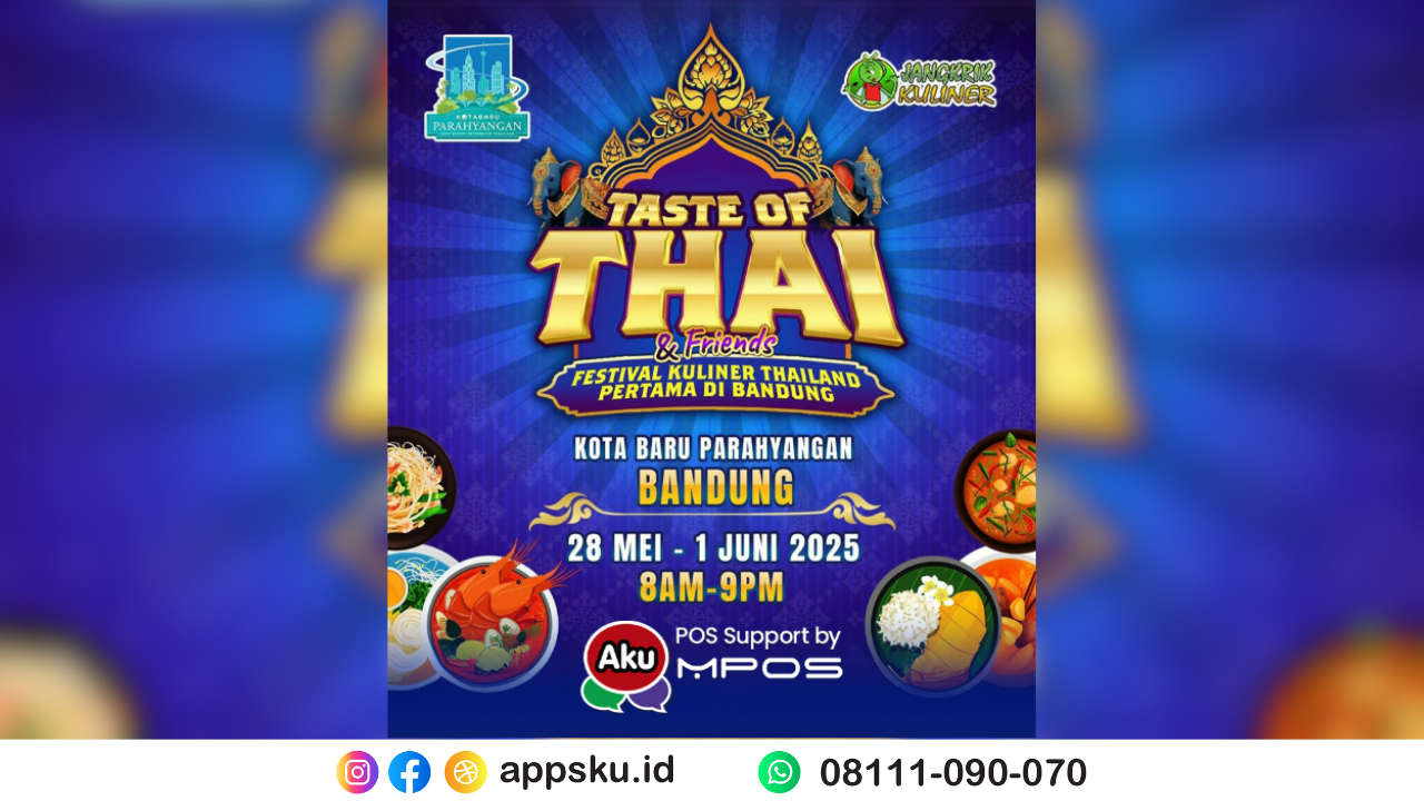 Festival Makanan dan Minuman Thailan di Bandung Kota Baru Parahyangan. Sumber: Dokumentasi Pribadi